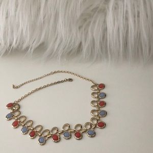 Blue , orange , and gold necklace